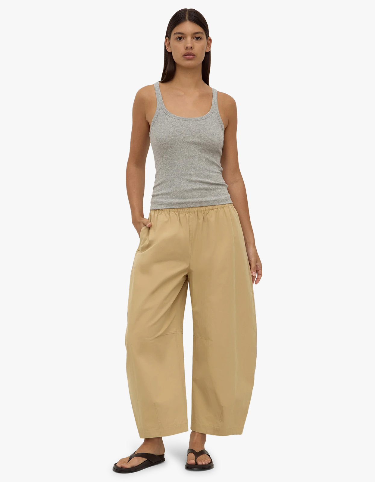 Lola Barrel Pant - Tan