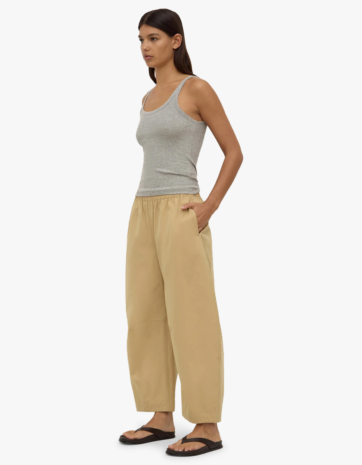 Lola Barrel Pant - Tan