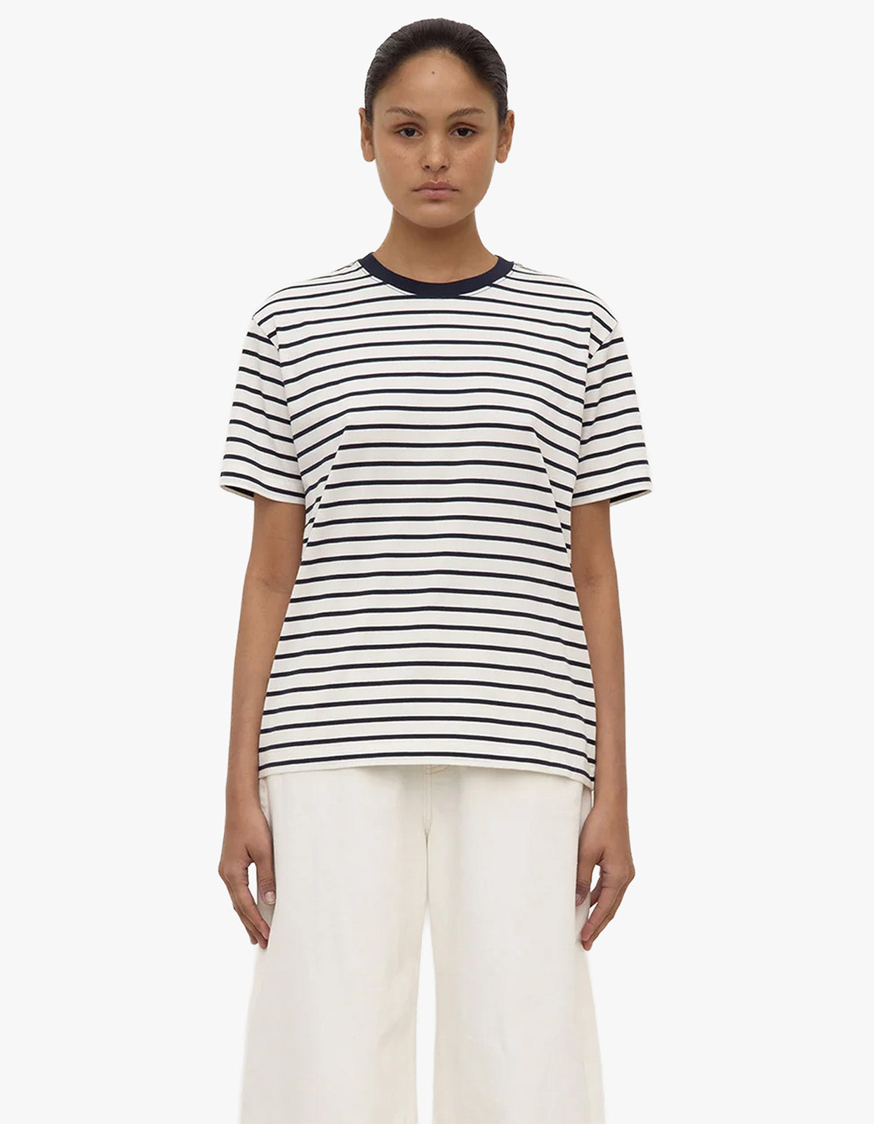 Leony Stripe Tee - True Navy/Antique White