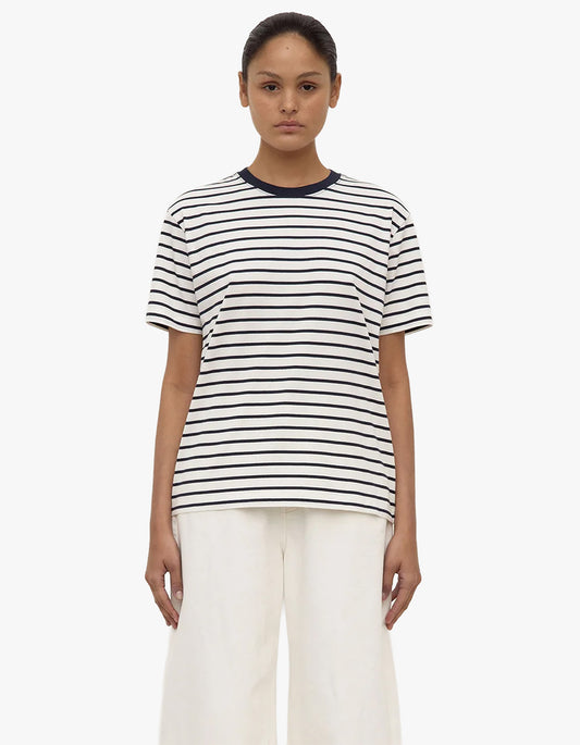 Leony Stripe Tee - True Navy/Antique White
