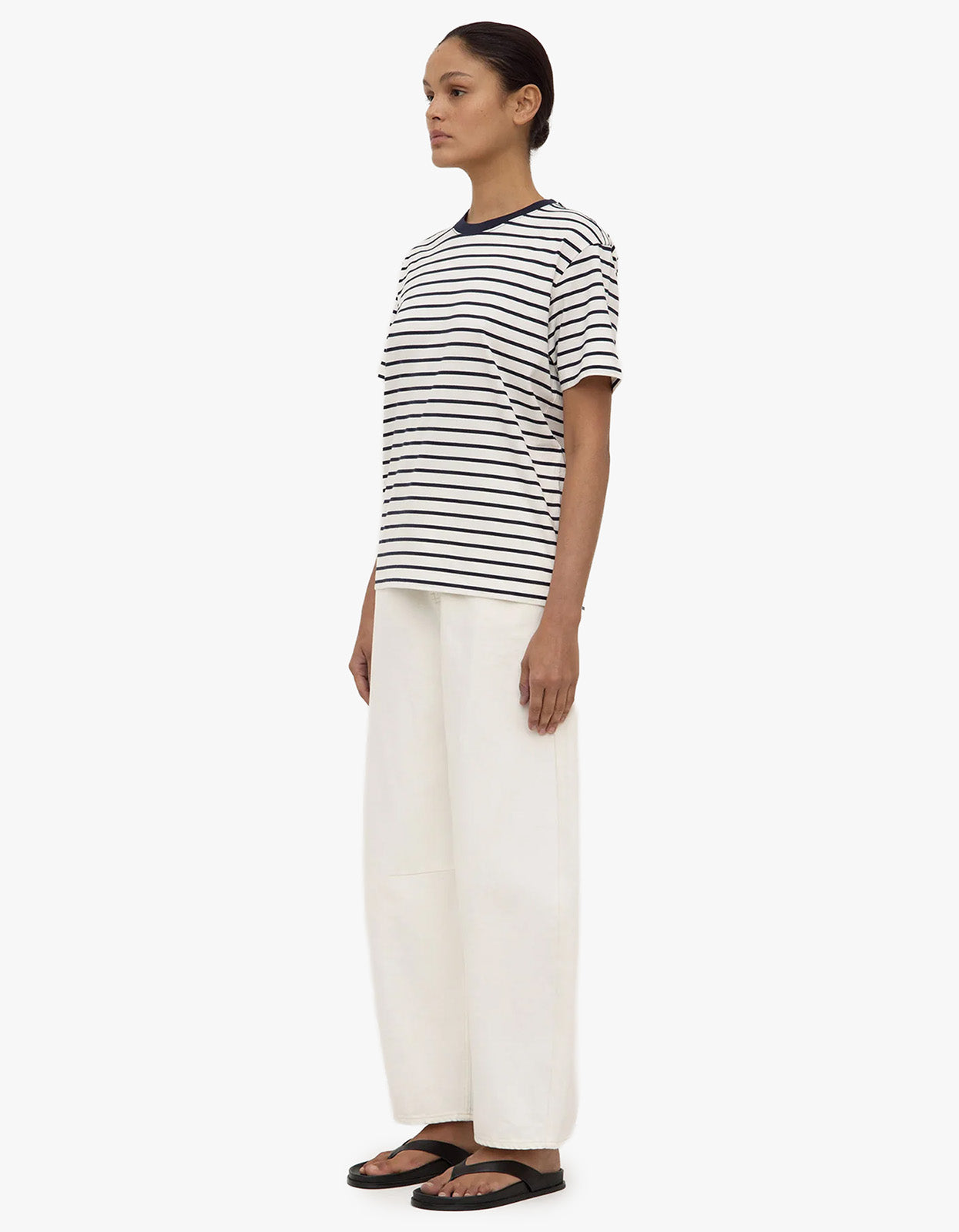 Leony Stripe Tee - True Navy/Antique White