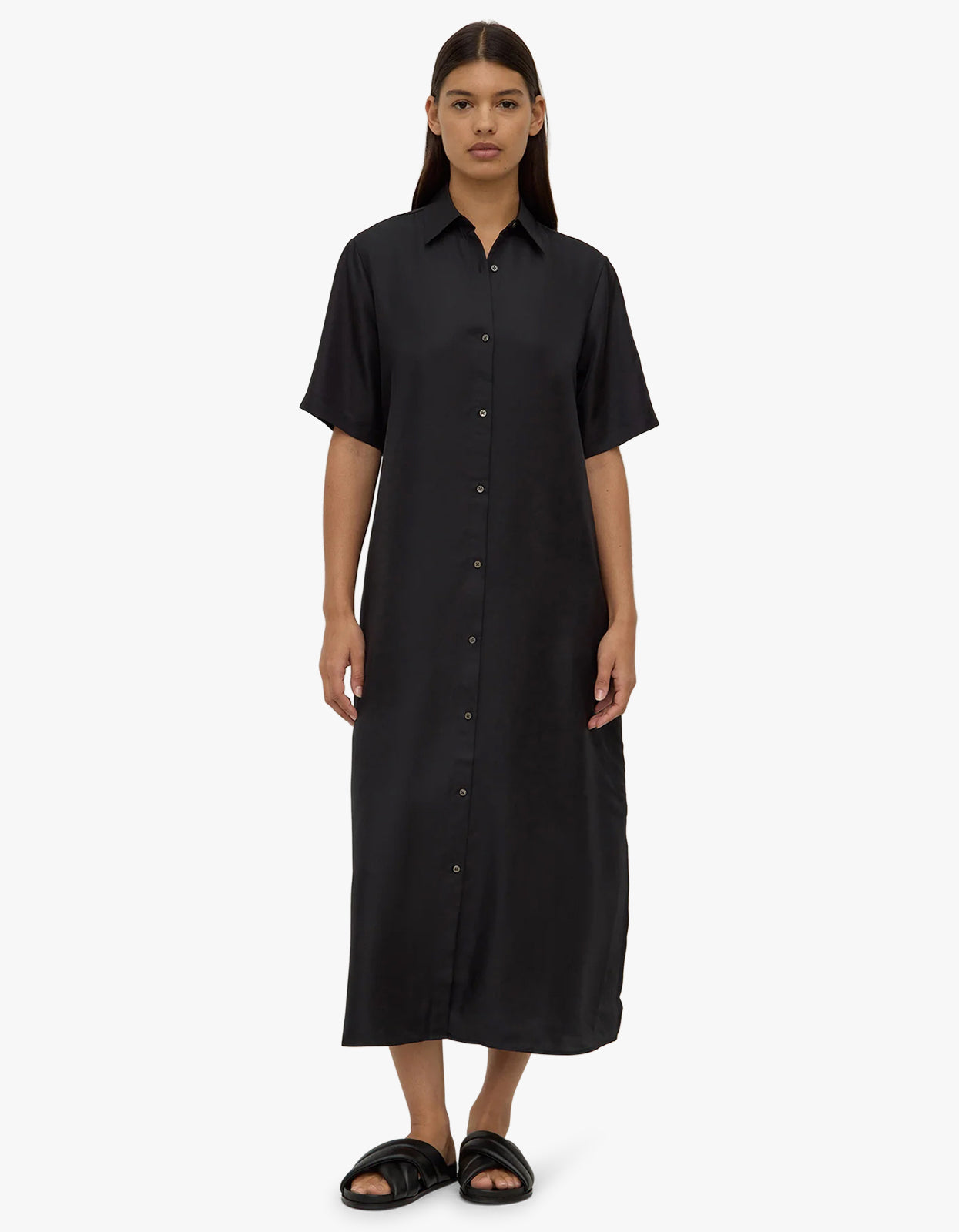 Amelie Shirt Dress - Black