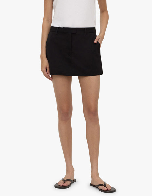 Anika Wool Mini Skirt - Black