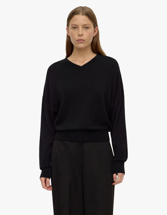 Mira V Neck Sweater - Black