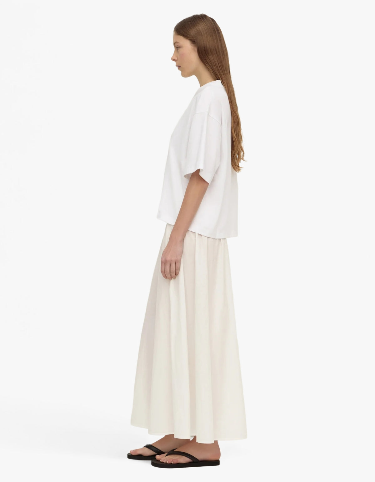 Ellie V Neck Oversized Tee - White
