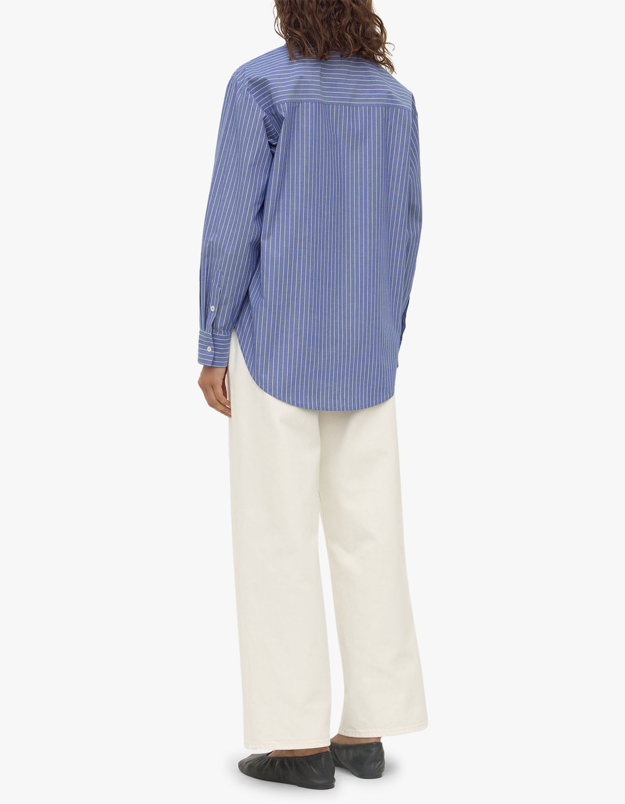 Anais Stripe Long Sleeve Shirt - Blue/White Stripe