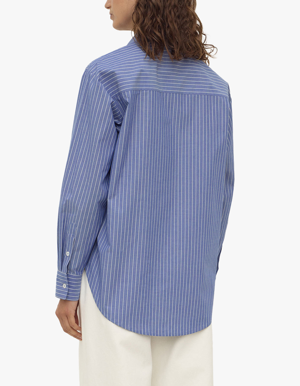 Anais Stripe Long Sleeve Shirt - Blue/White Stripe