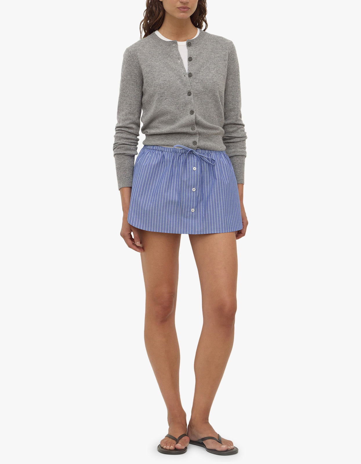 Anais Stripe Skirt - Drift/White Stripe