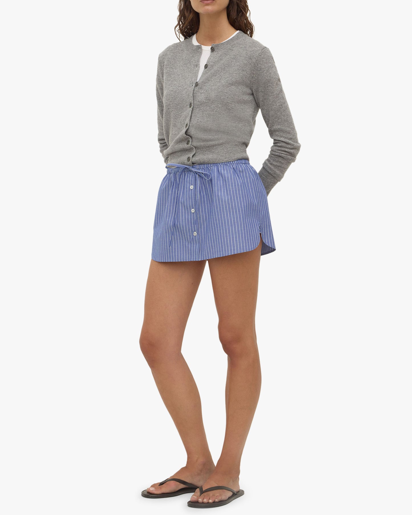 Anais Stripe Skirt - Drift/White Stripe