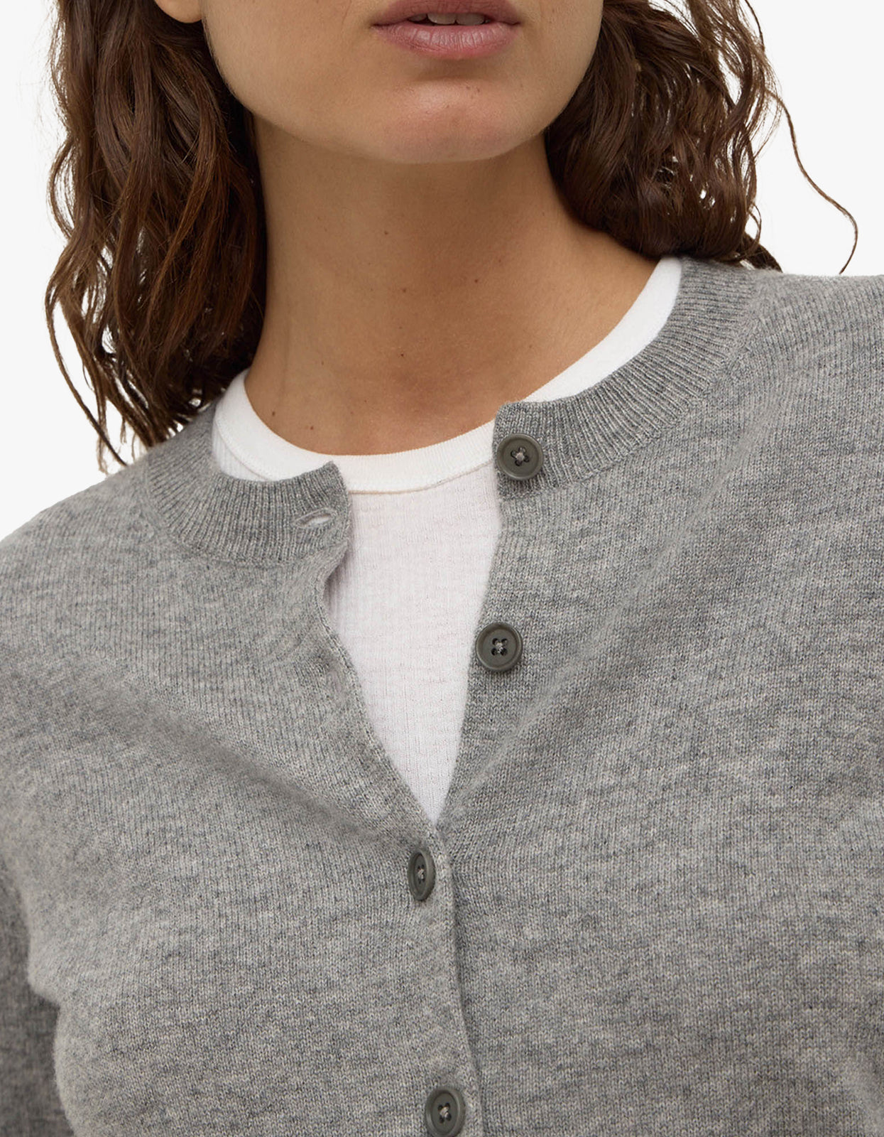 Benny Knit Cardigan - Grey Marle