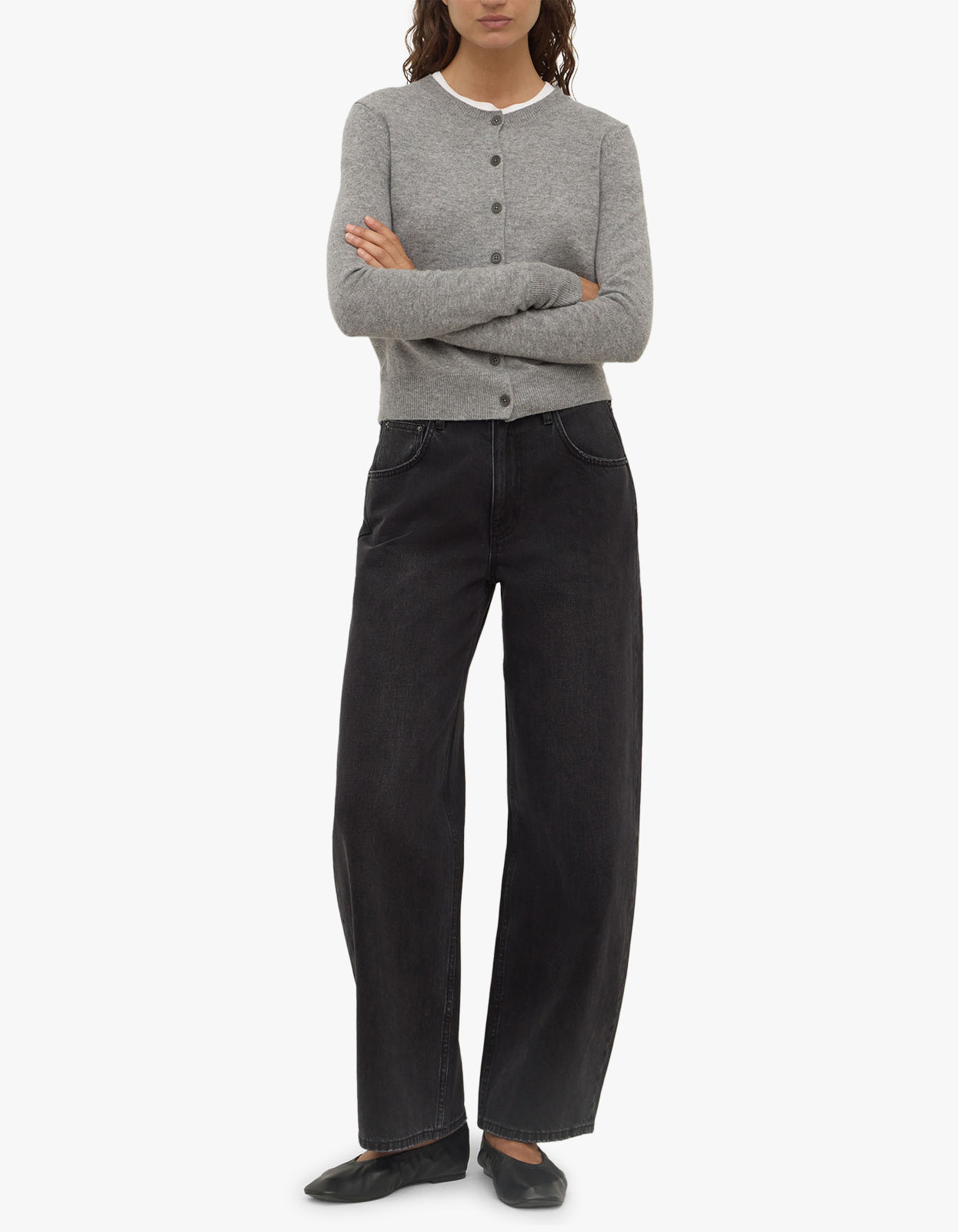 Benny Knit Cardigan - Grey Marle