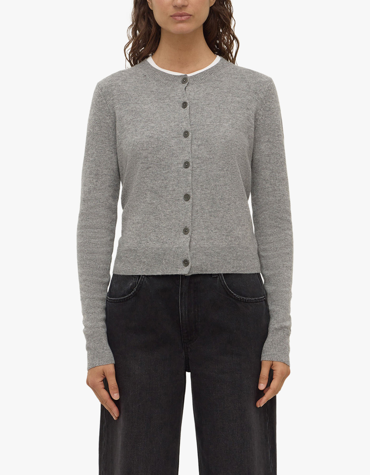 Benny Knit Cardigan - Grey Marle