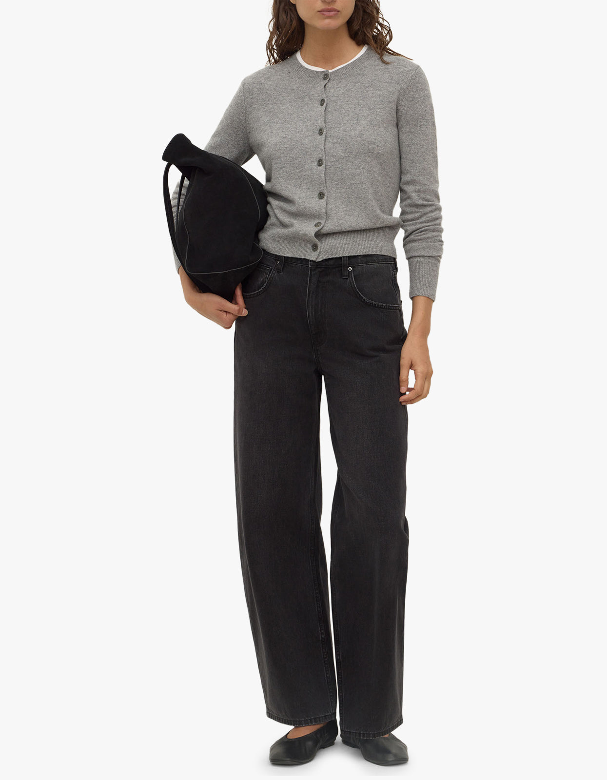 Benny Knit Cardigan - Grey Marle