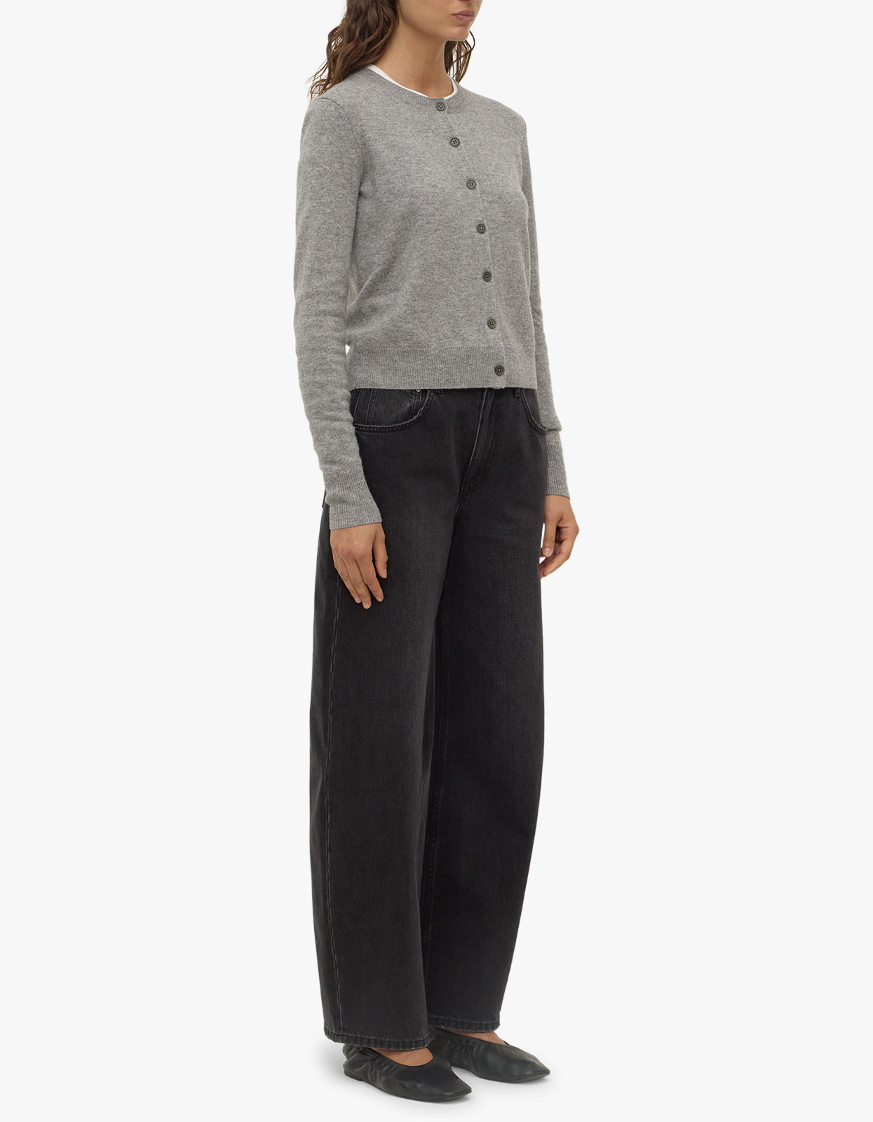 Benny Knit Cardigan - Grey Marle