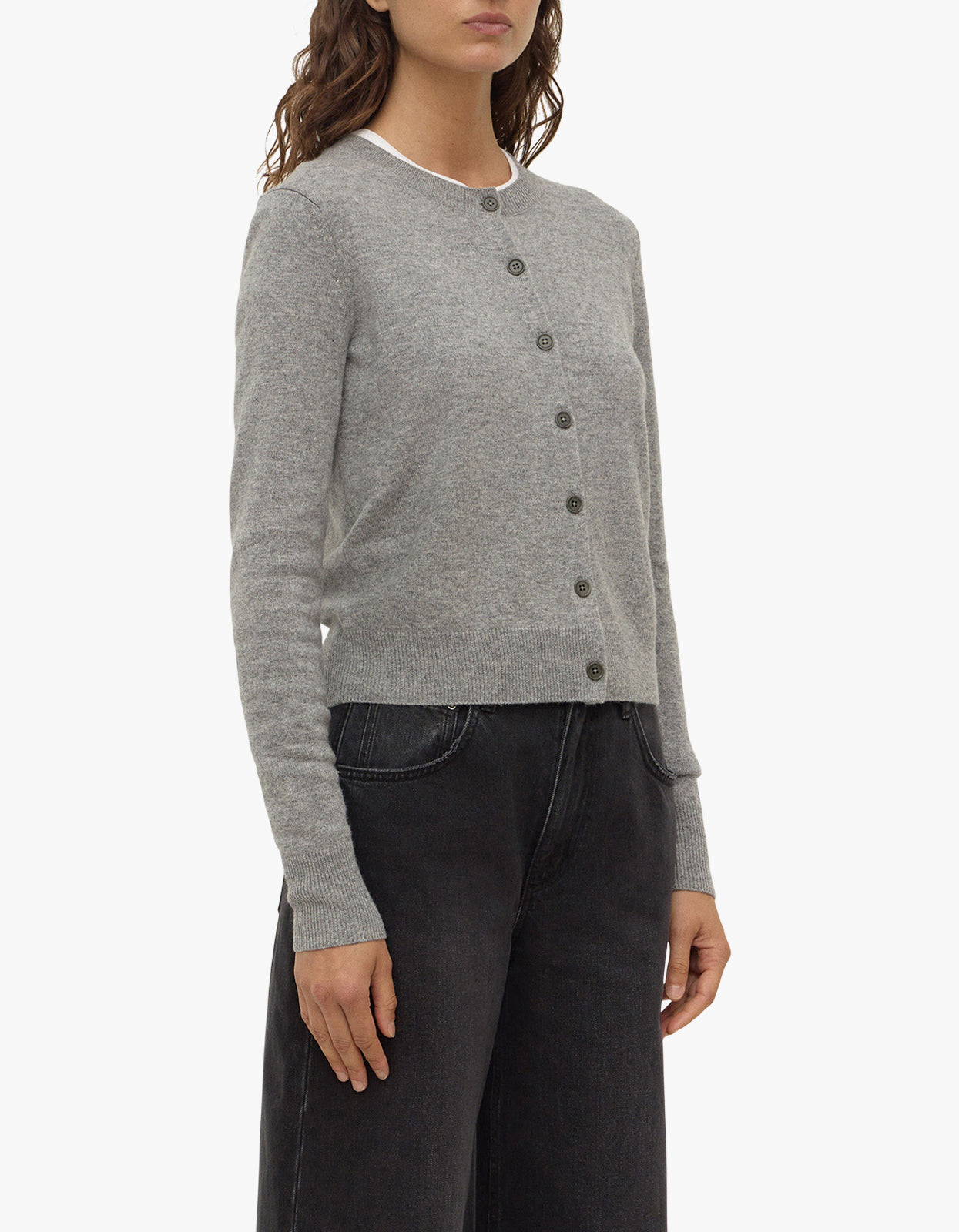 Benny Knit Cardigan - Grey Marle
