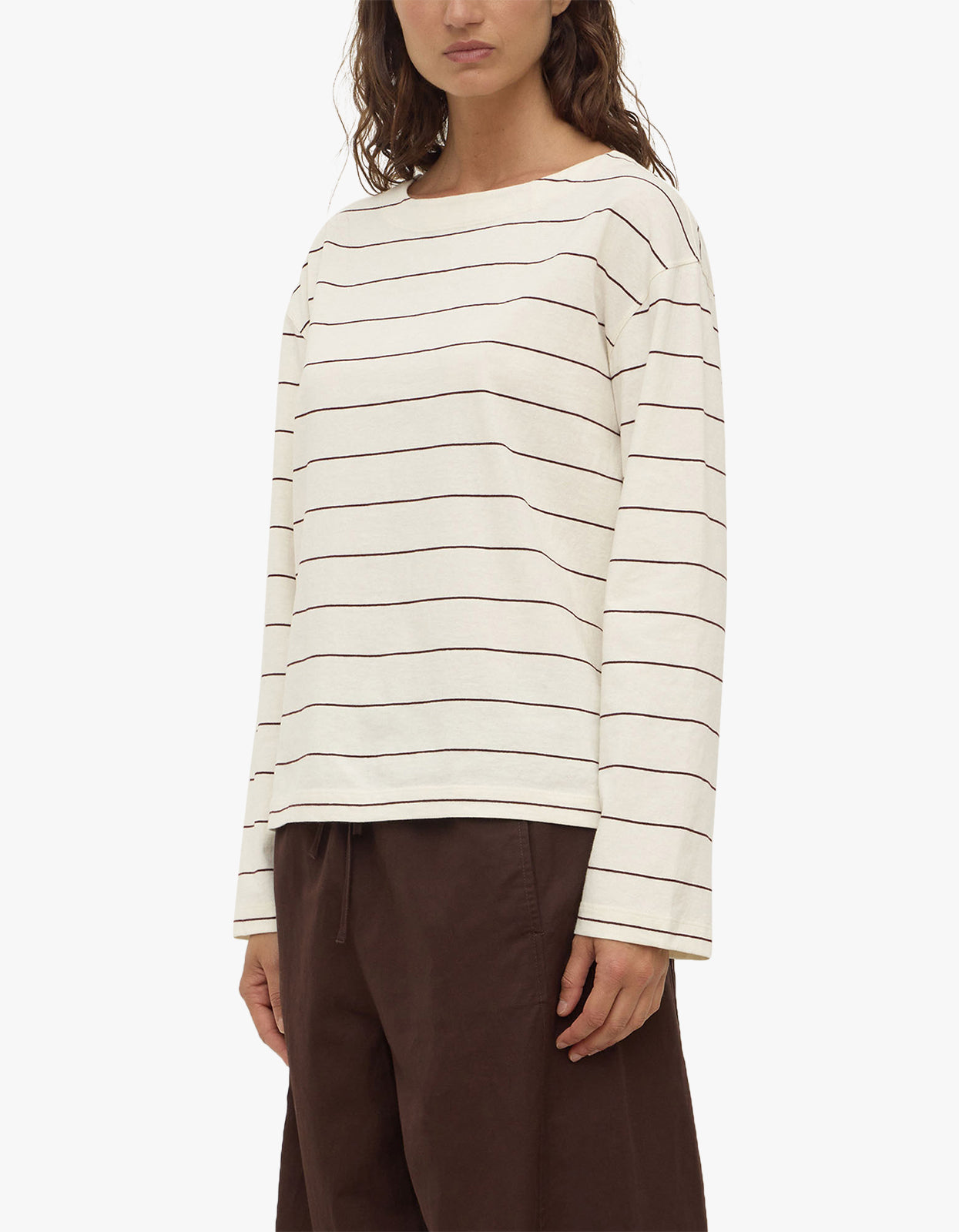 Scout Long Sleeve Tee - Cream/Mulberry