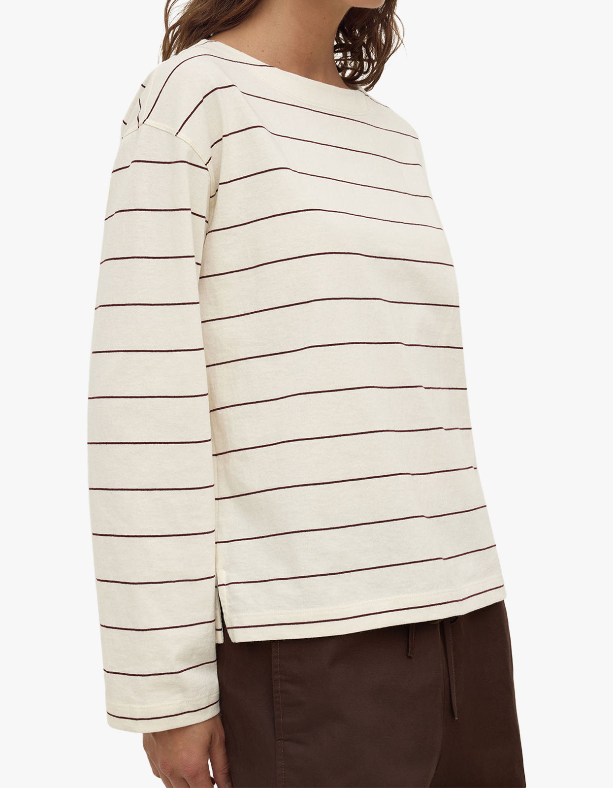 Scout Long Sleeve Tee - Cream/Mulberry