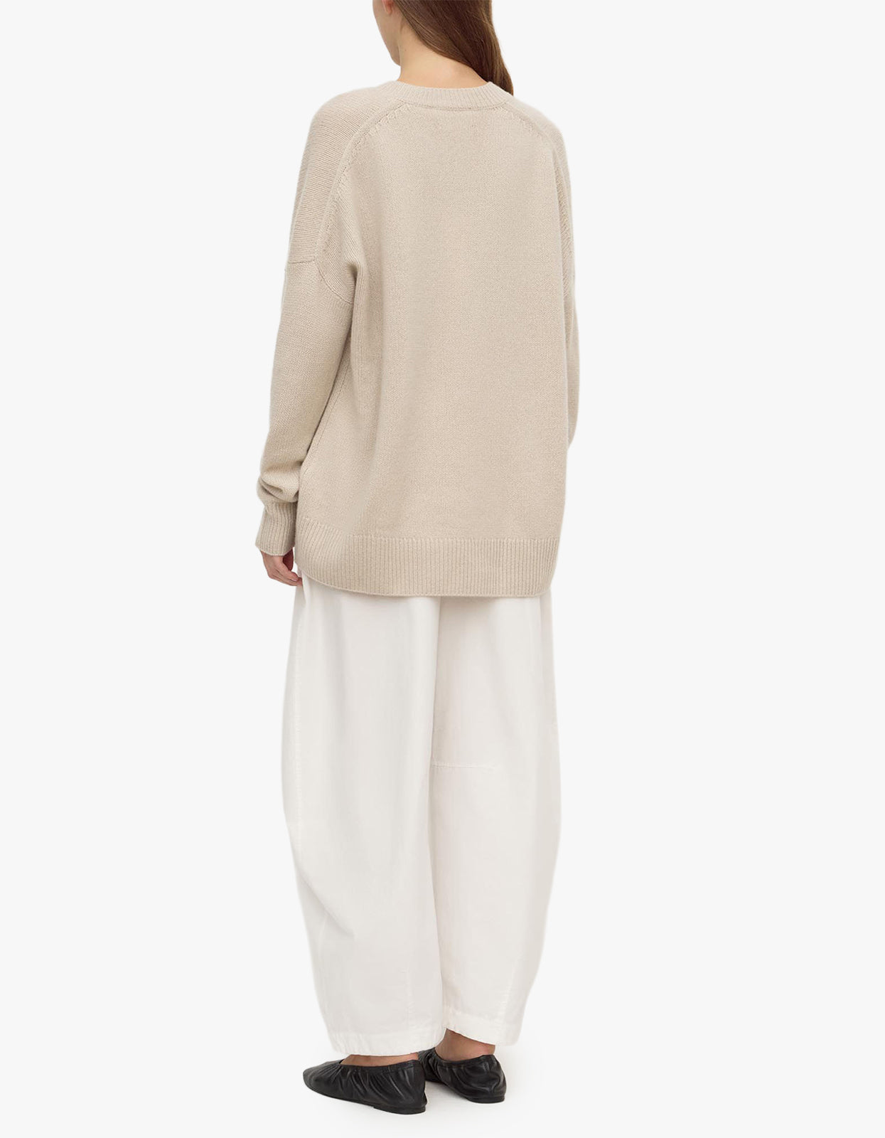 Alora Cashmere V Neck Knit - Tapioca