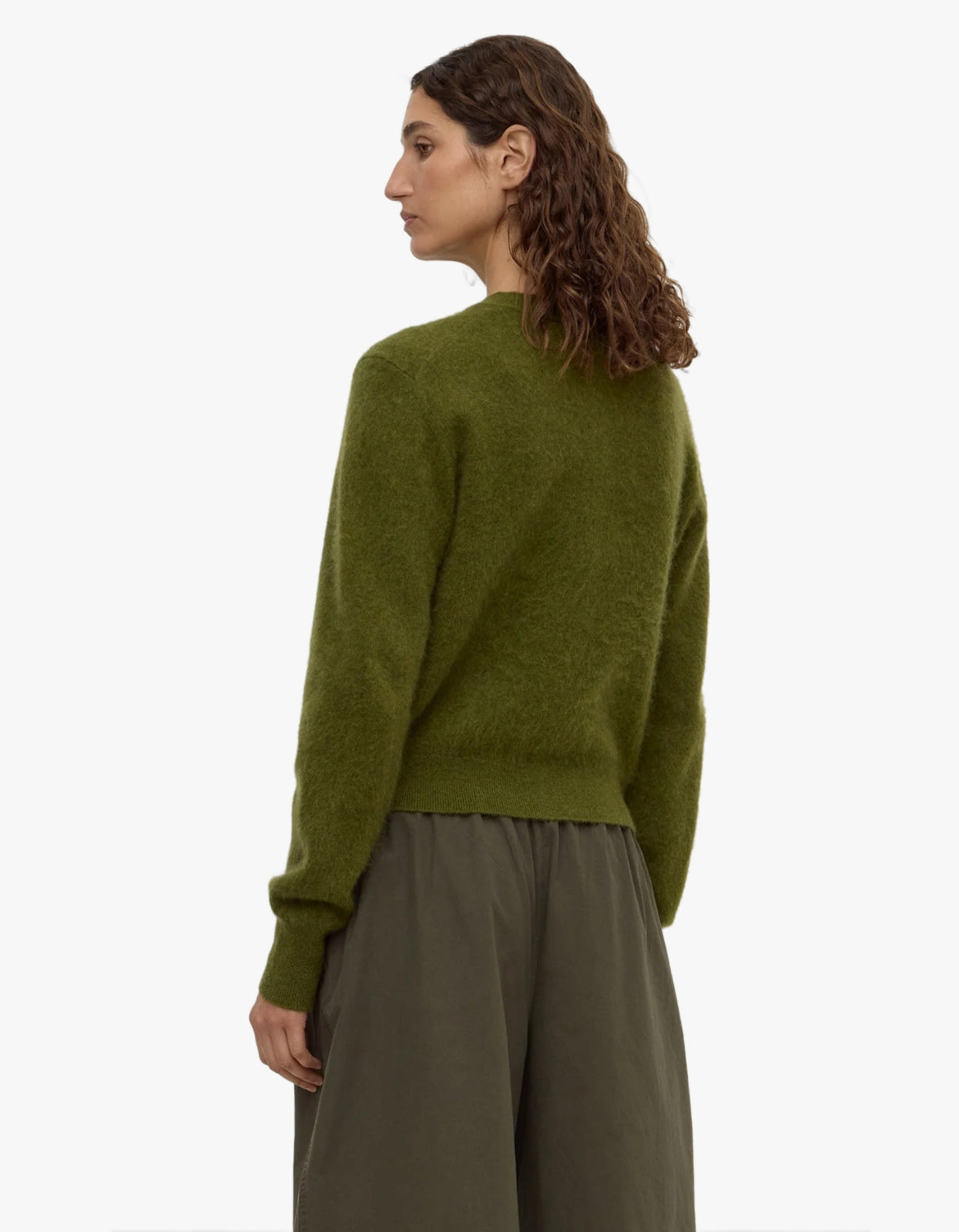 Carina Merino Wool Long Sleeve Cardigan - Grove