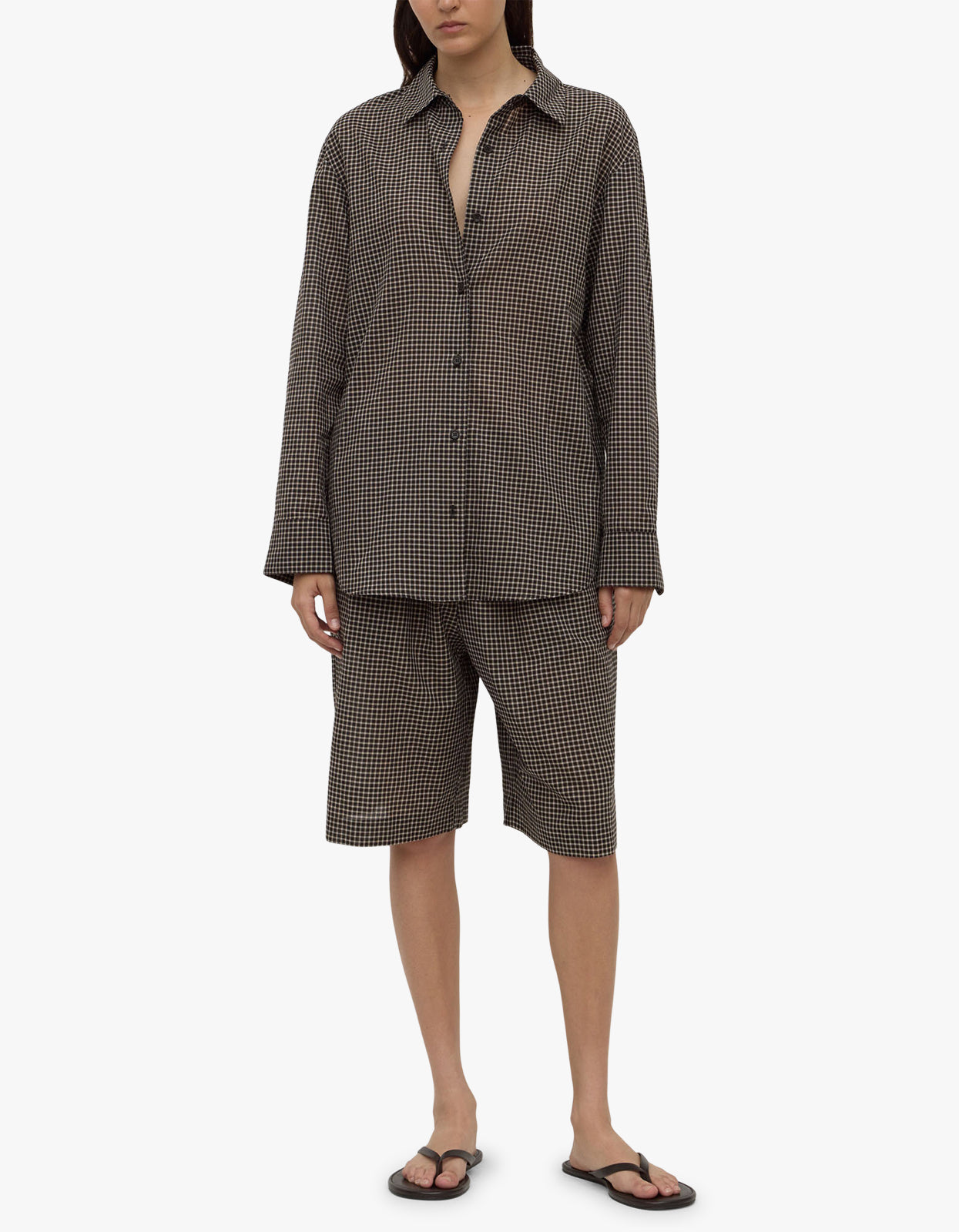 Harriet Check Long Sleeve Shirt - Brown/Black