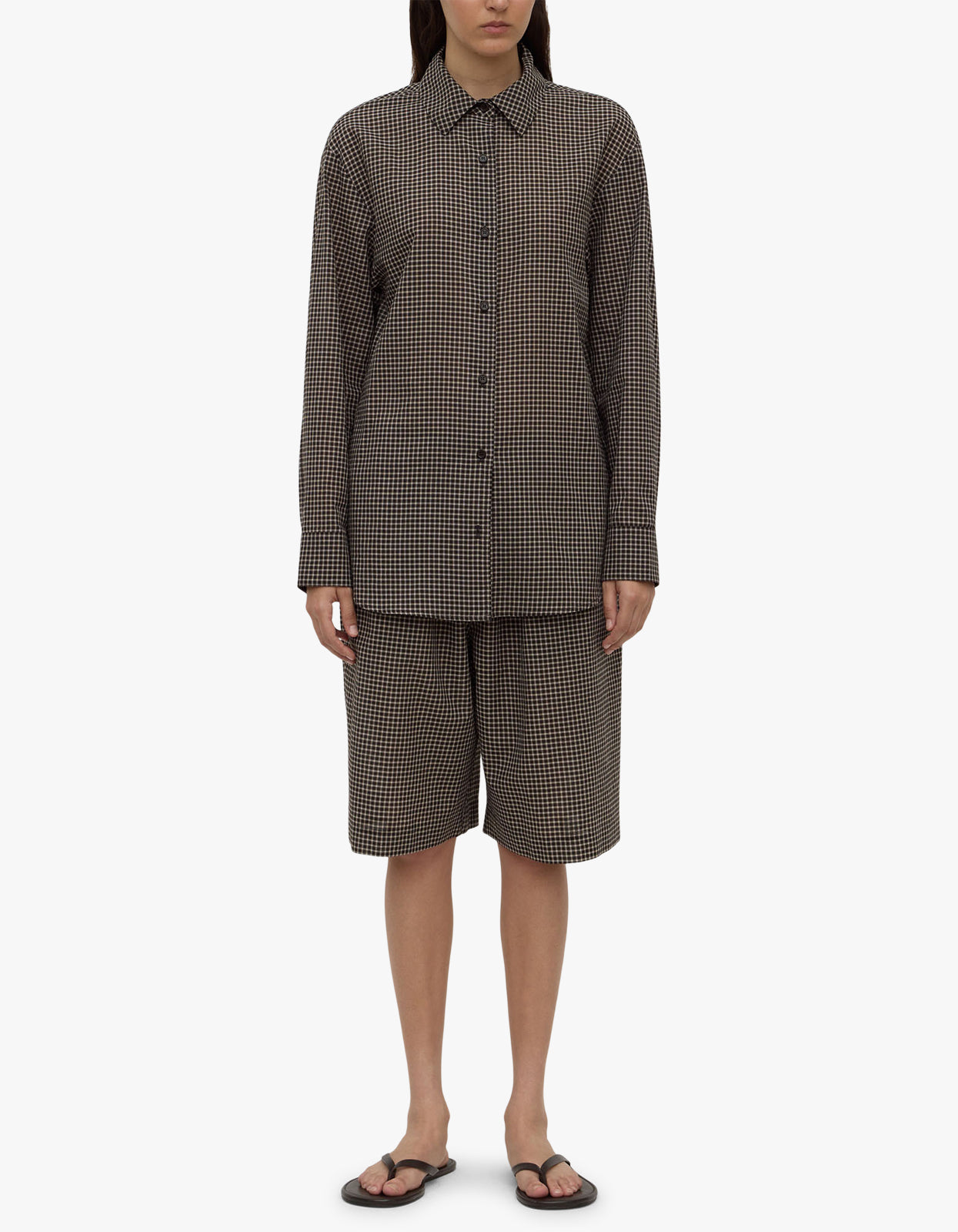 Harriet Check Long Sleeve Shirt - Brown/Black