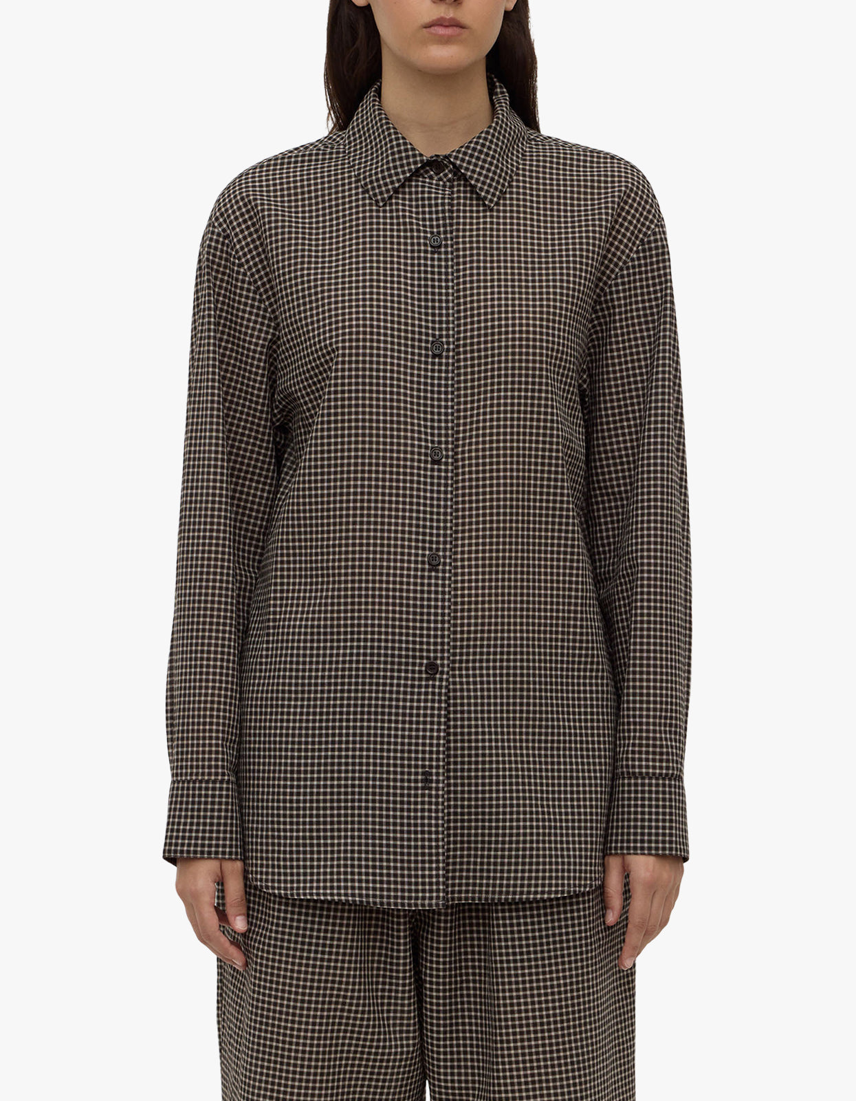 Harriet Check Long Sleeve Shirt - Brown/Black