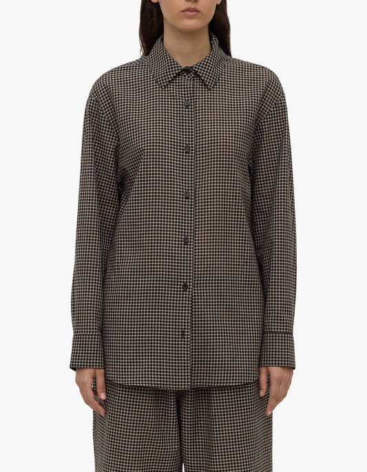 Harriet Check Long Sleeve Shirt - Brown/Black