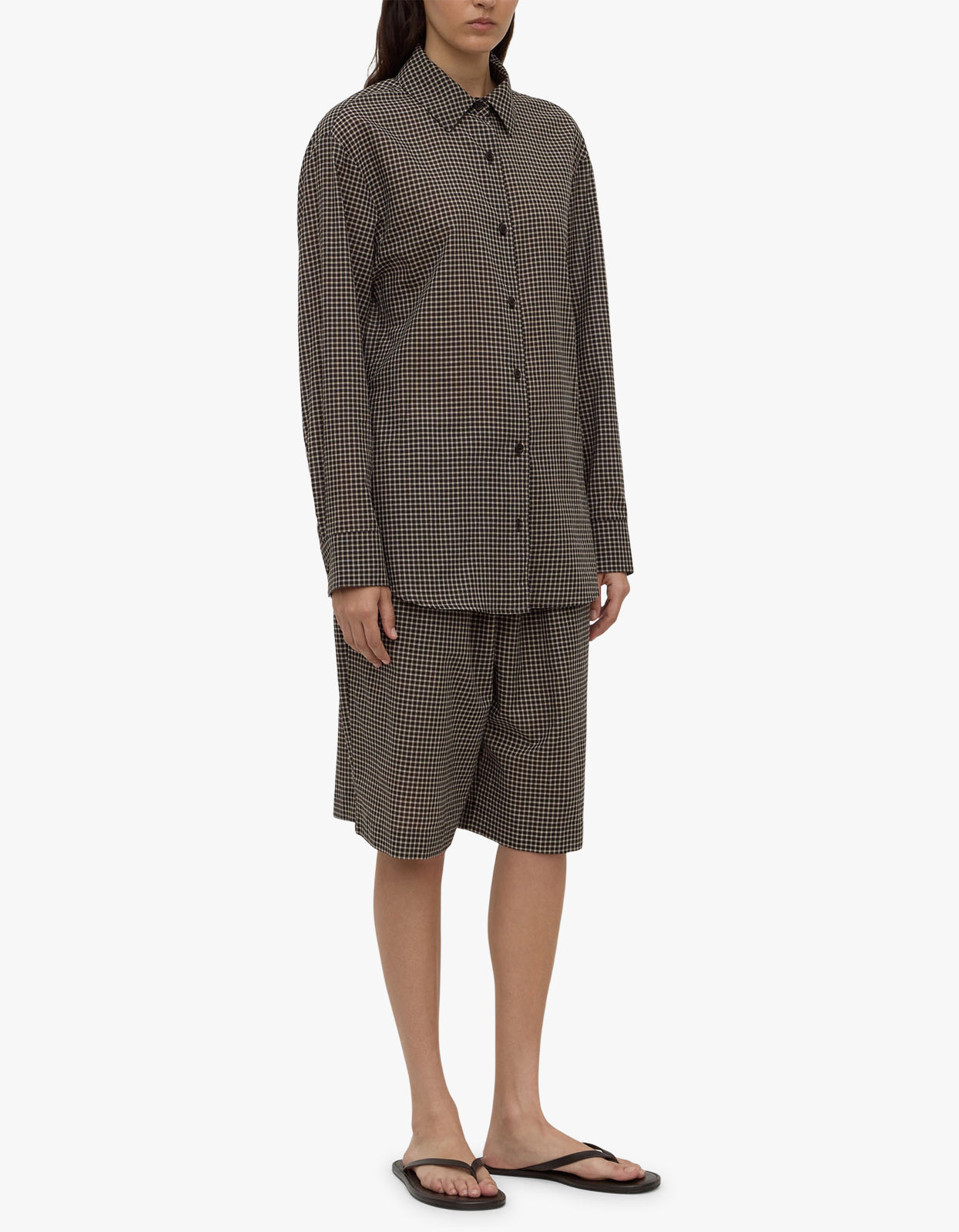 Harriet Check Long Sleeve Shirt - Brown/Black