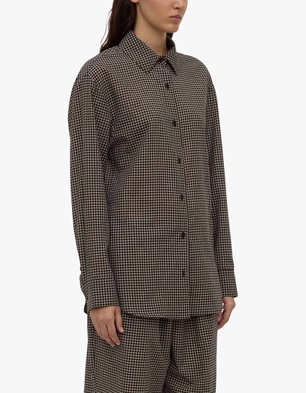 Harriet Check Long Sleeve Shirt - Brown/Black