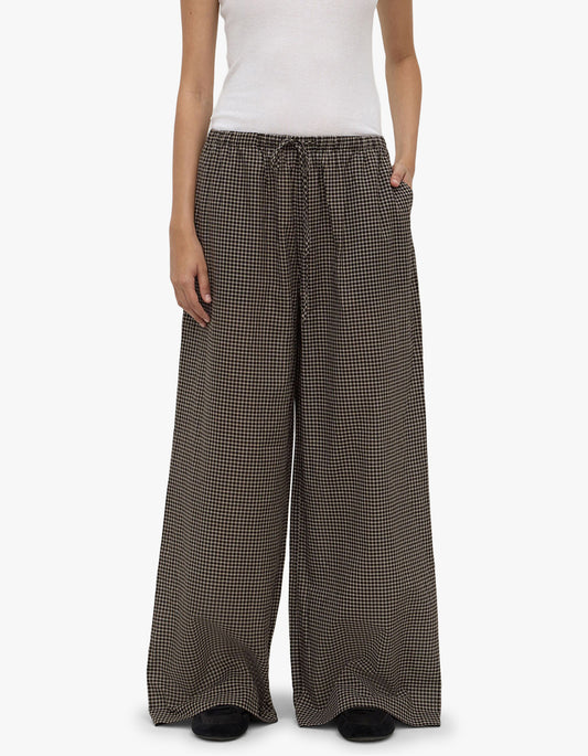 Harriet Check Pant - Brown/Black
