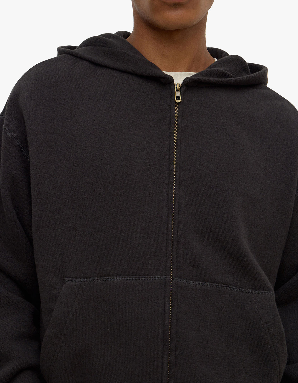 Newport Fleece Zip Through - Washed Black