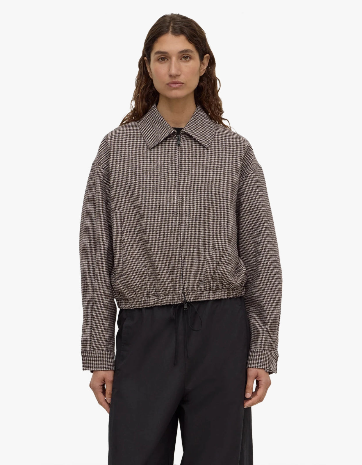 Solana Wool Jacket - Brown Black Check