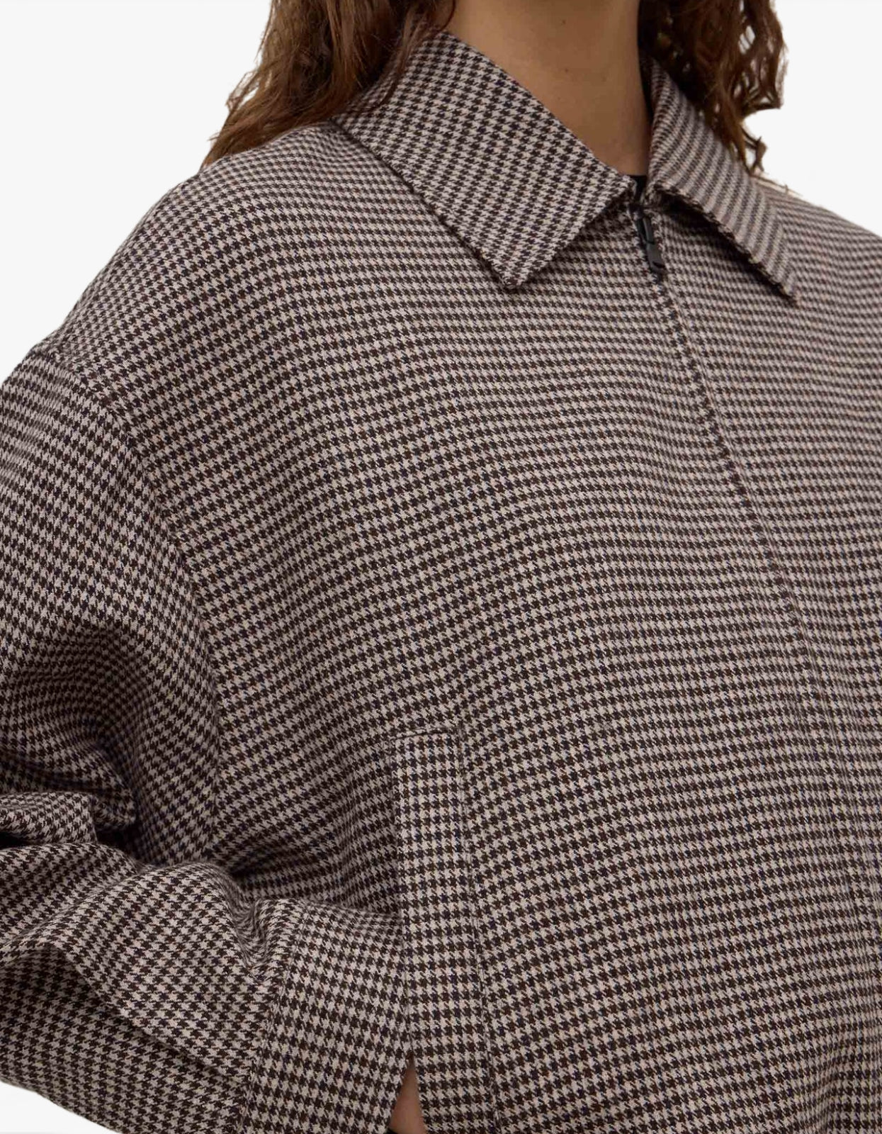 Solana Wool Jacket - Brown Black Check