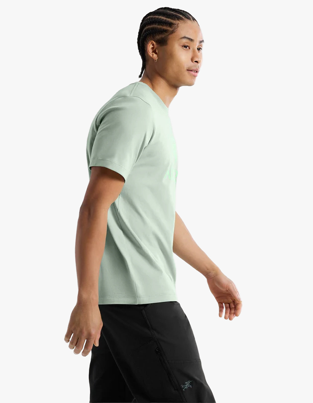 M Arc Word Logo S/S T Shirt - Stone Green/Phosphorescent