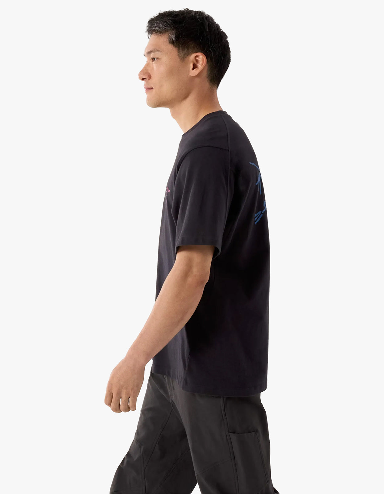 M Kragg Supima Cotton Bird Word S/S T Shirt - Black/Electra