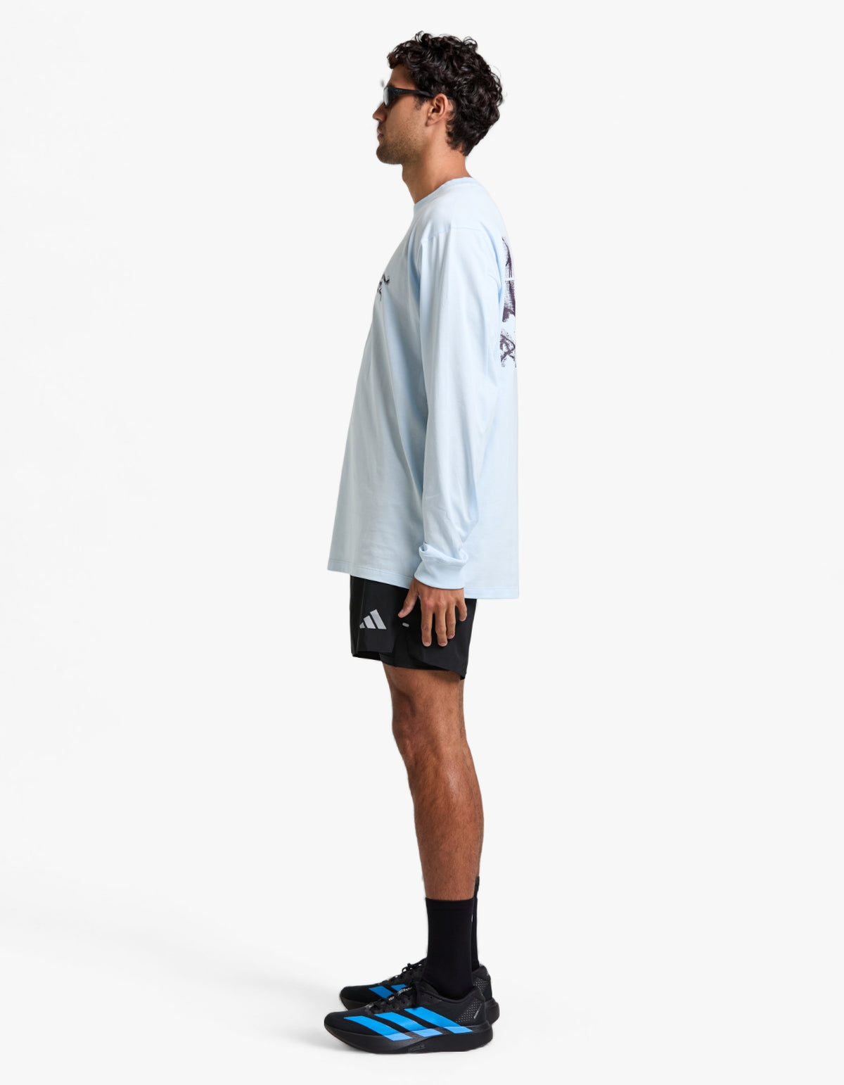 Kragg SL Cotton Bird Tile L/S T Shirt Mens - Alpine Blue/Moondrop