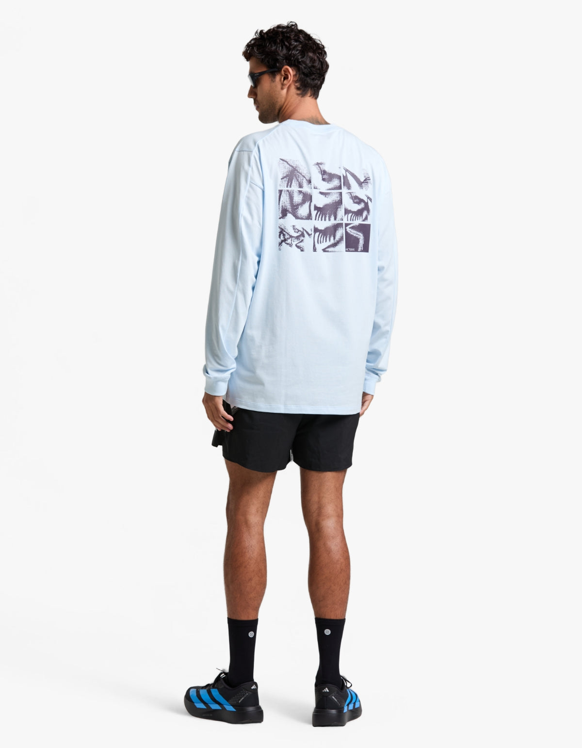 Kragg SL Cotton Bird Tile L/S T Shirt Mens - Alpine Blue/Moondrop