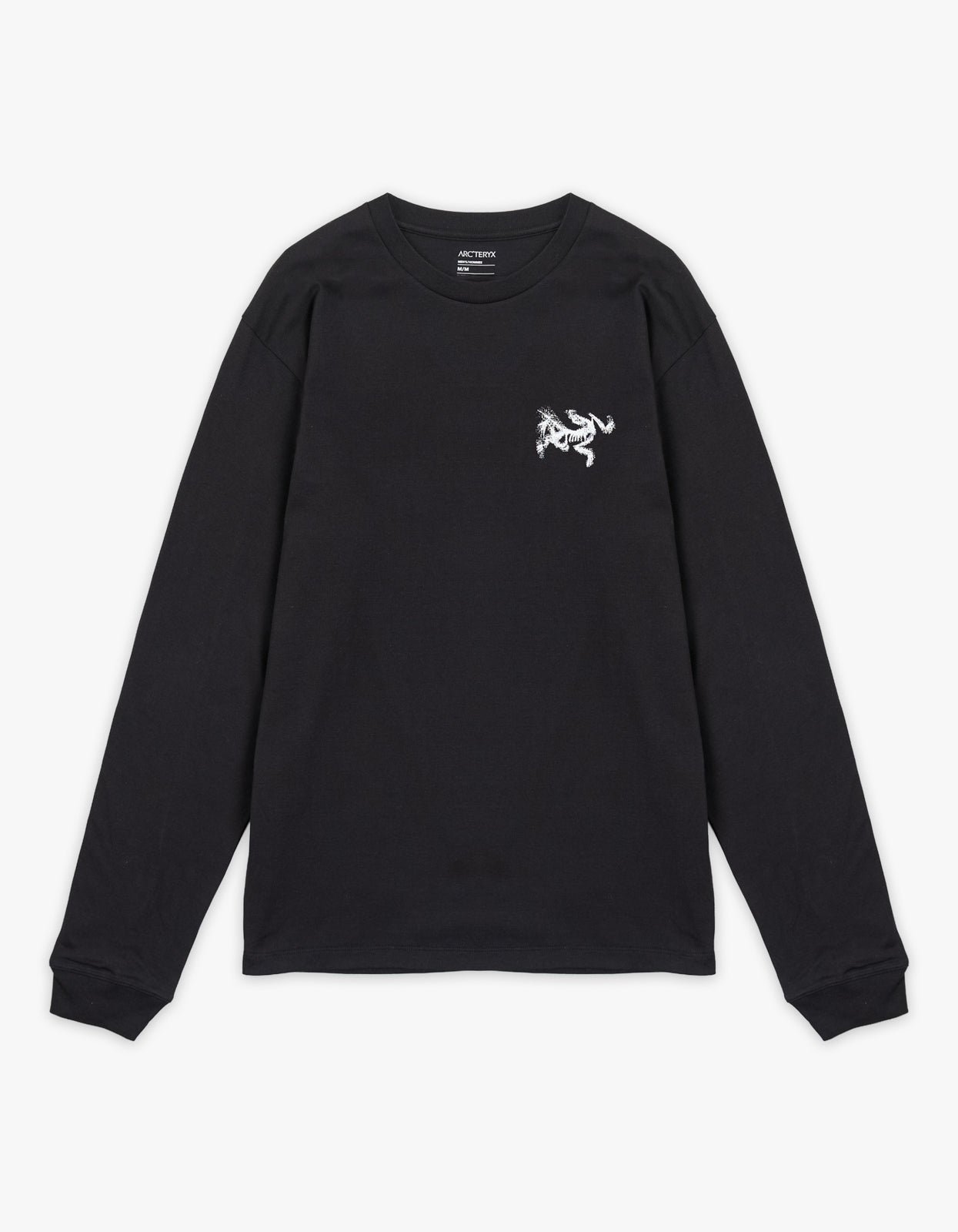M Kragg Supima Cotton Bird Tile L/S T Shirt - Black/Arctic Silk