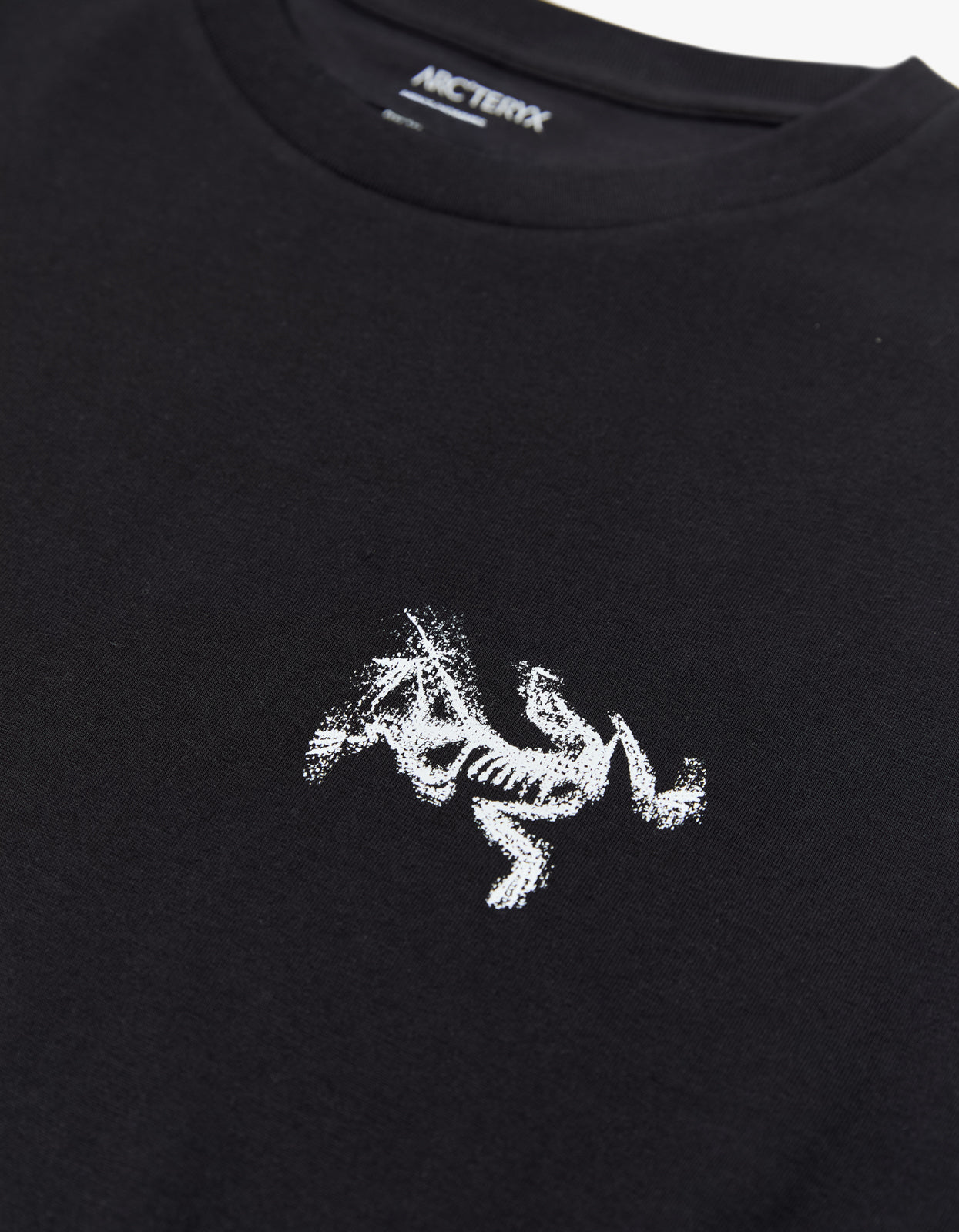 M Kragg Supima Cotton Bird Tile L/S T Shirt - Black/Arctic Silk