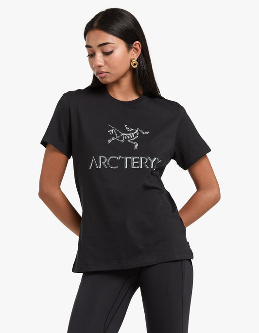 Arc Word Cotton Tee Ss Womens - Black