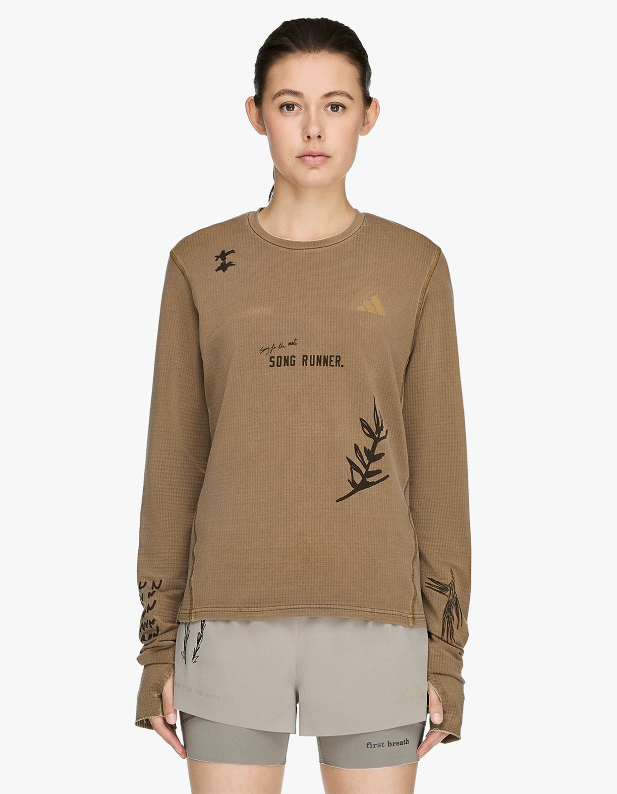 Adidas X SFTM L/S Running T-Shirt - Craft Khaki