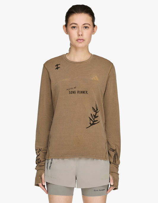 Adidas X SFTM L/S Running T-Shirt - Craft Khaki