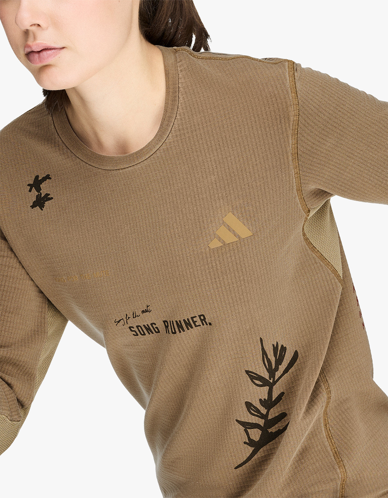 Adidas X SFTM L/S Running T-Shirt - Craft Khaki