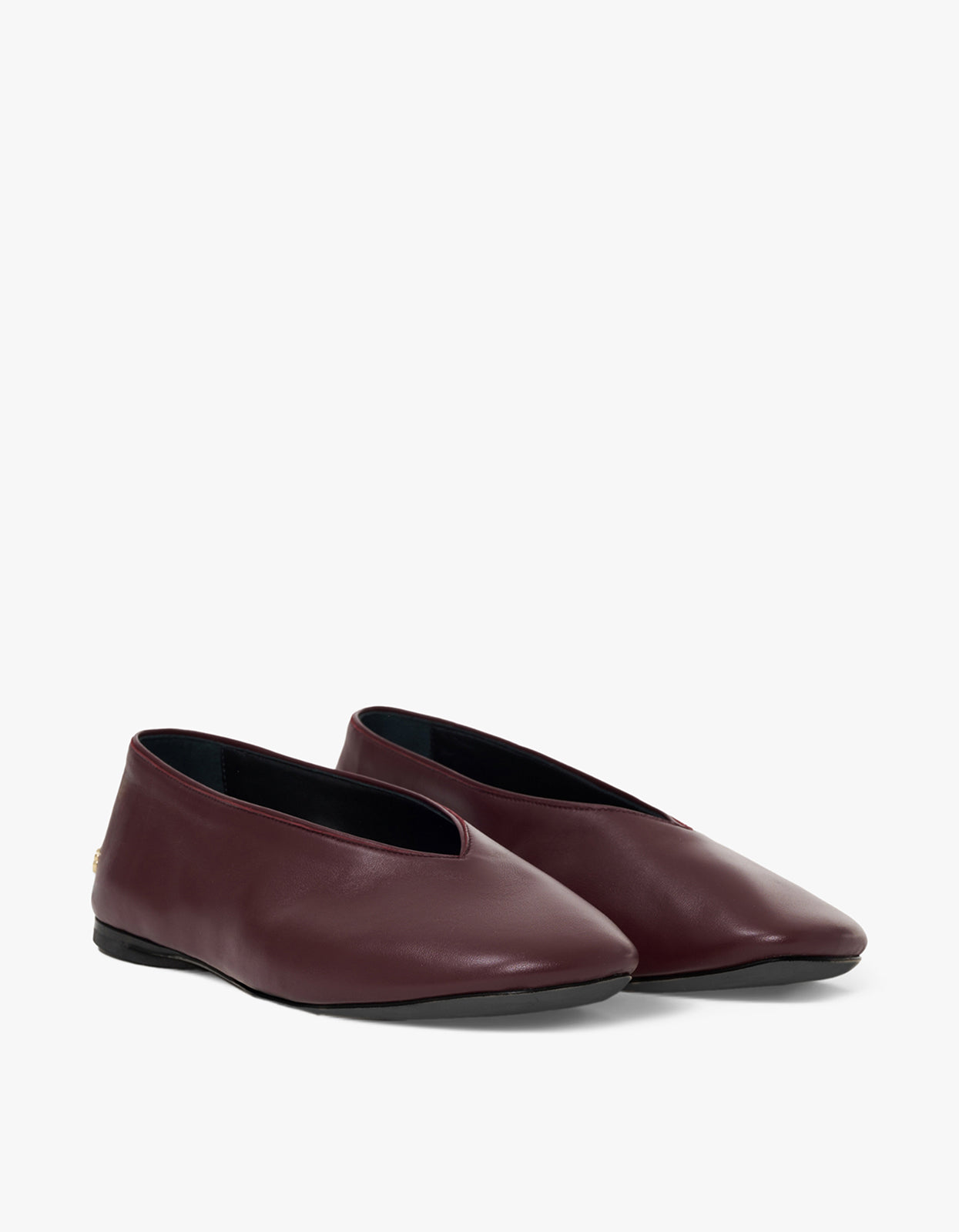 Ana Flats Smooth Leather - Fig