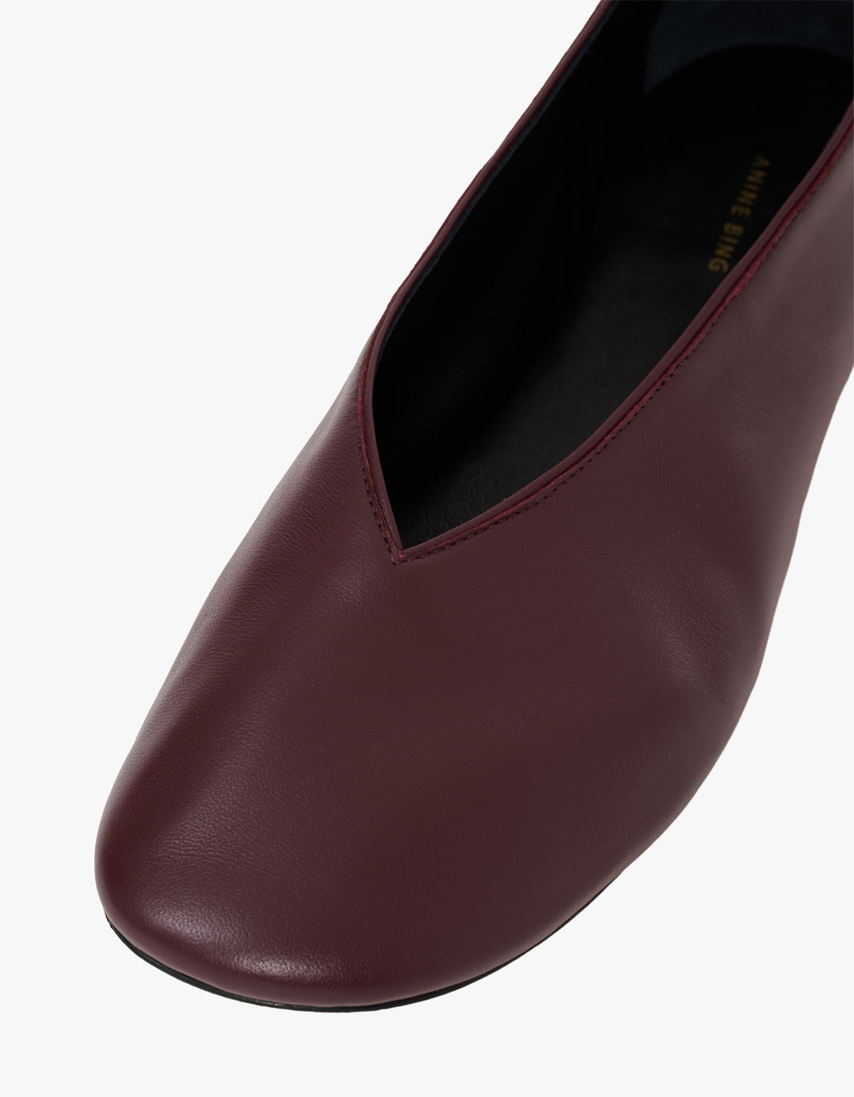 Ana Flats Smooth Leather - Fig