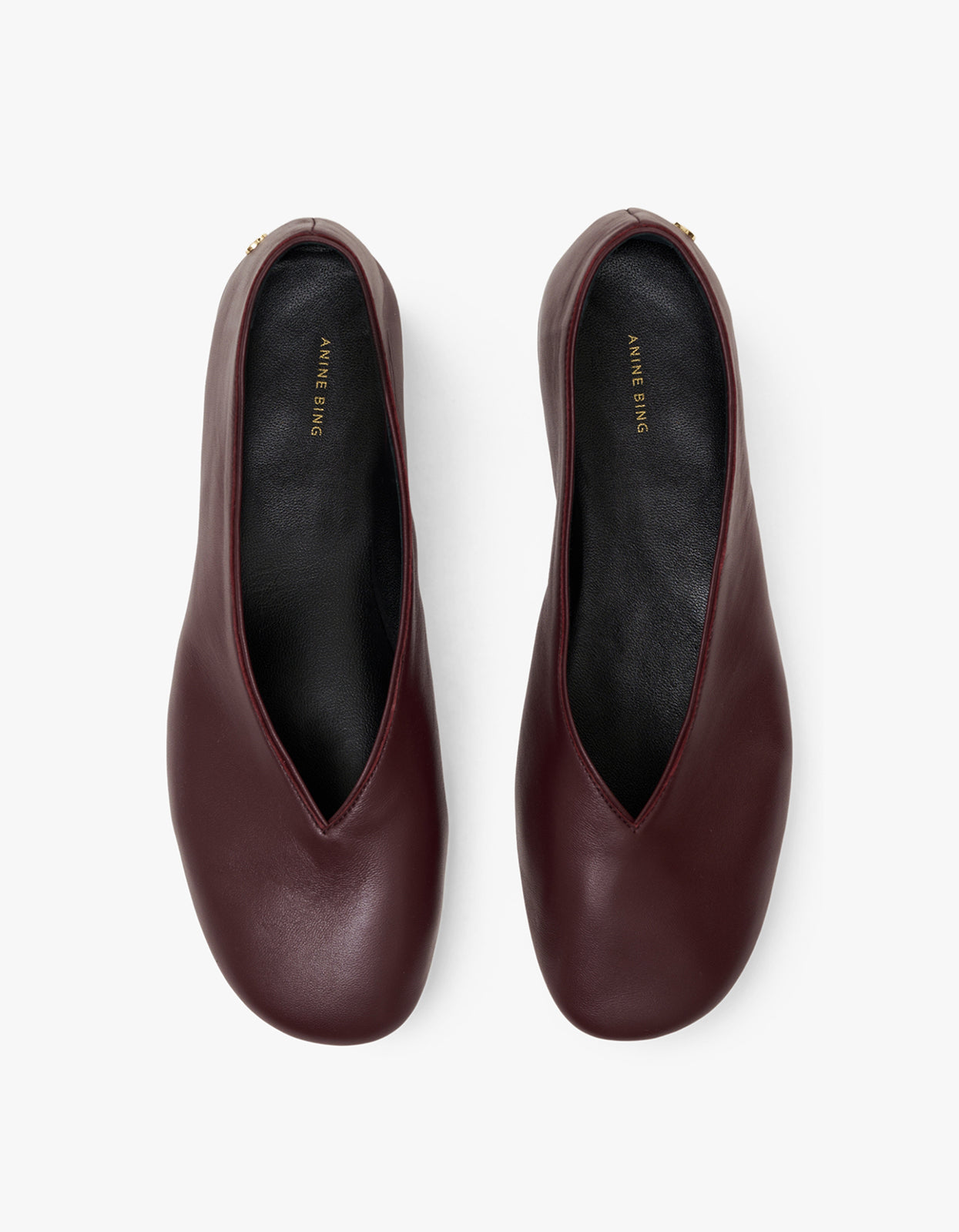 Ana Flats Smooth Leather - Fig