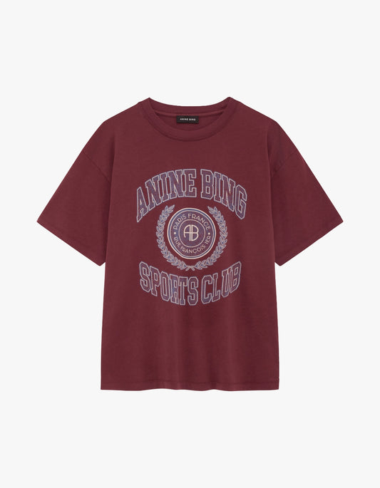 Cade Tee Collegiate - Burgundy