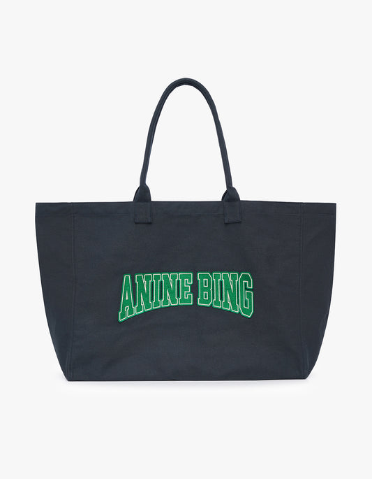 Leo Canvas Tote - Washed Black And Green