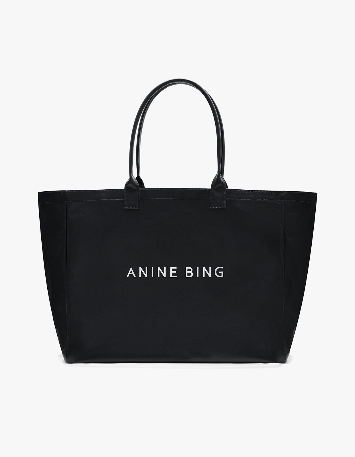 Leo Coated Canvas Tote - Black