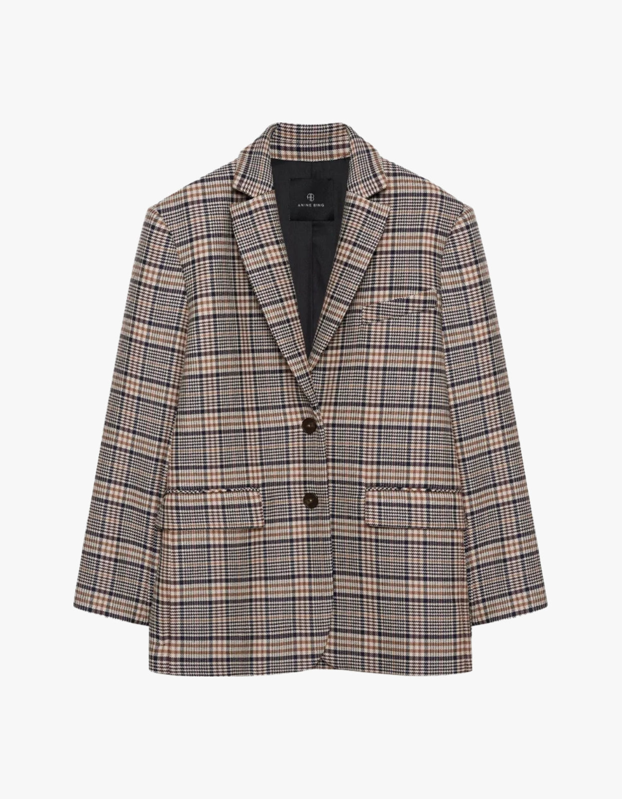 Quinn Blazer - Beige And Navy Checks